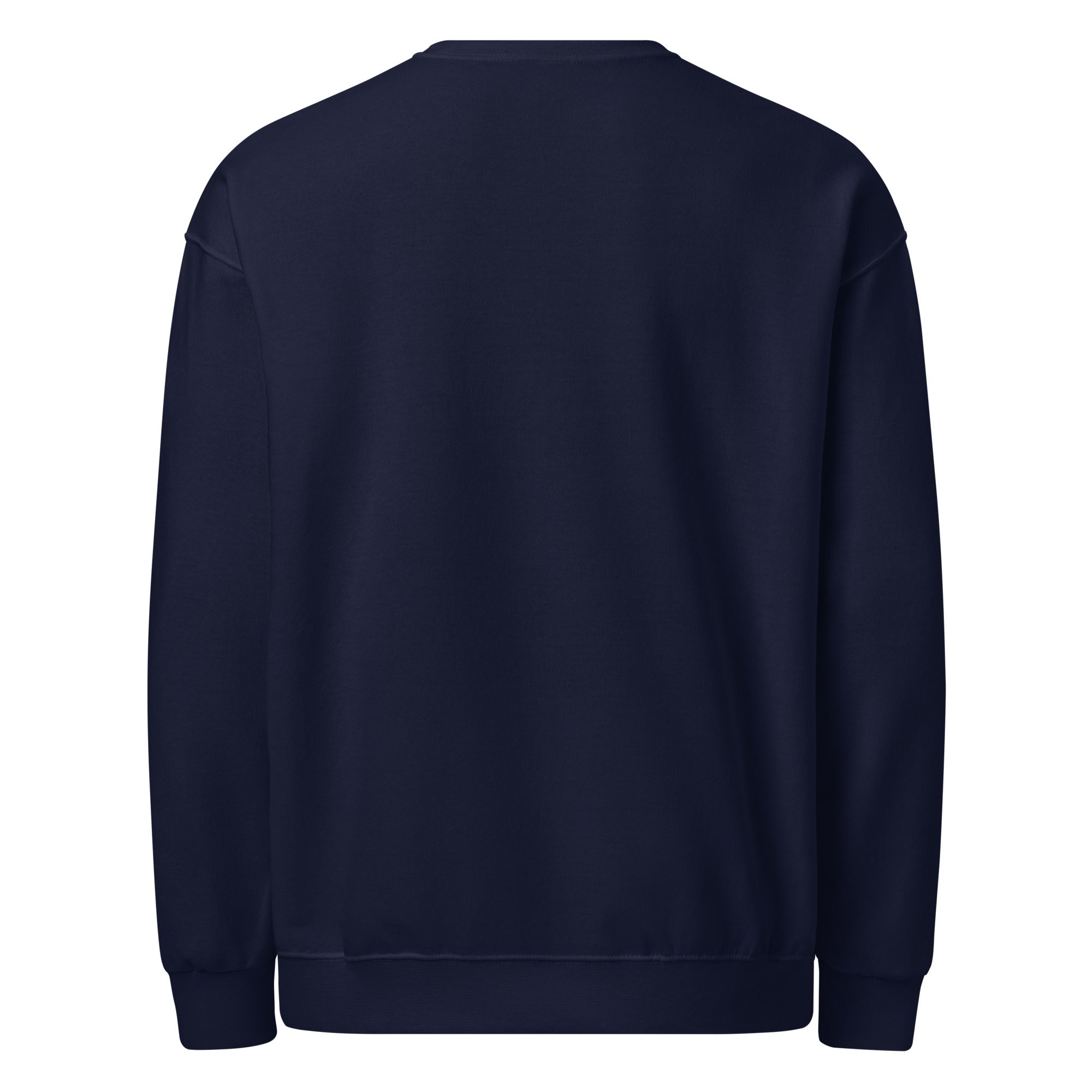 Navy blue sweatshirt on a white background