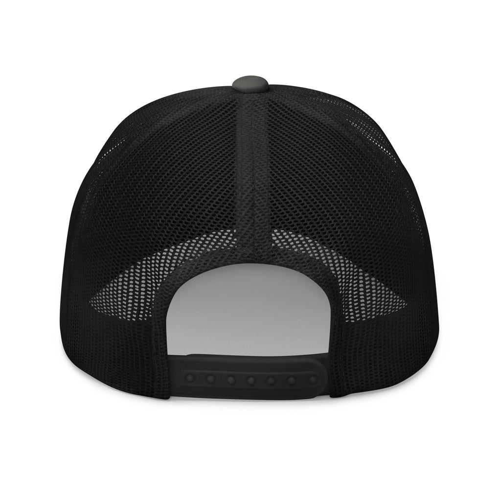 Black mesh cap on a white background