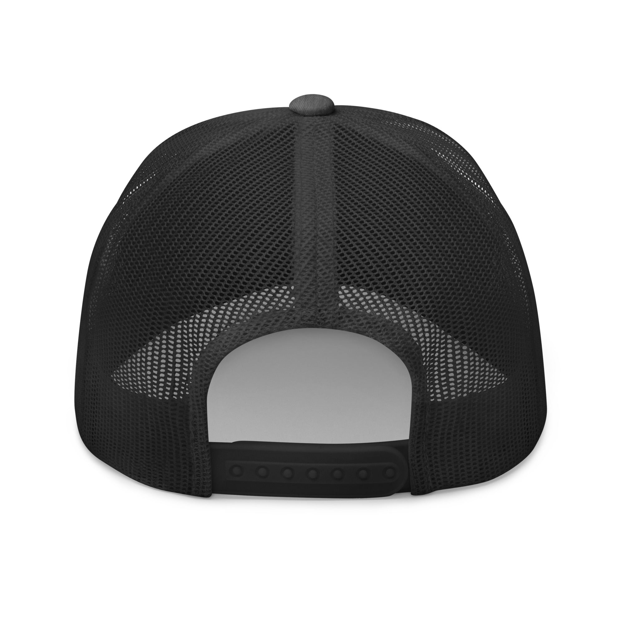 dark gray mesh cap on a white background