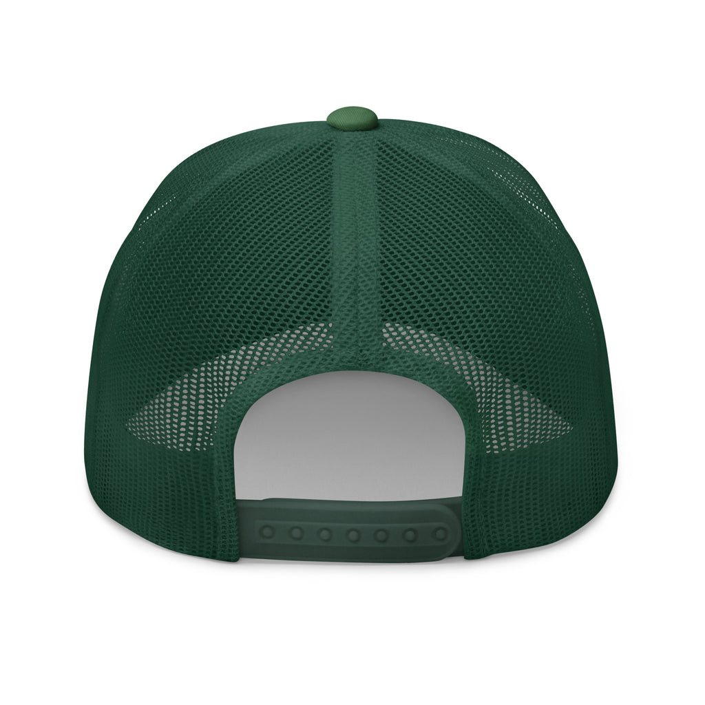 Green mesh cap on a white background