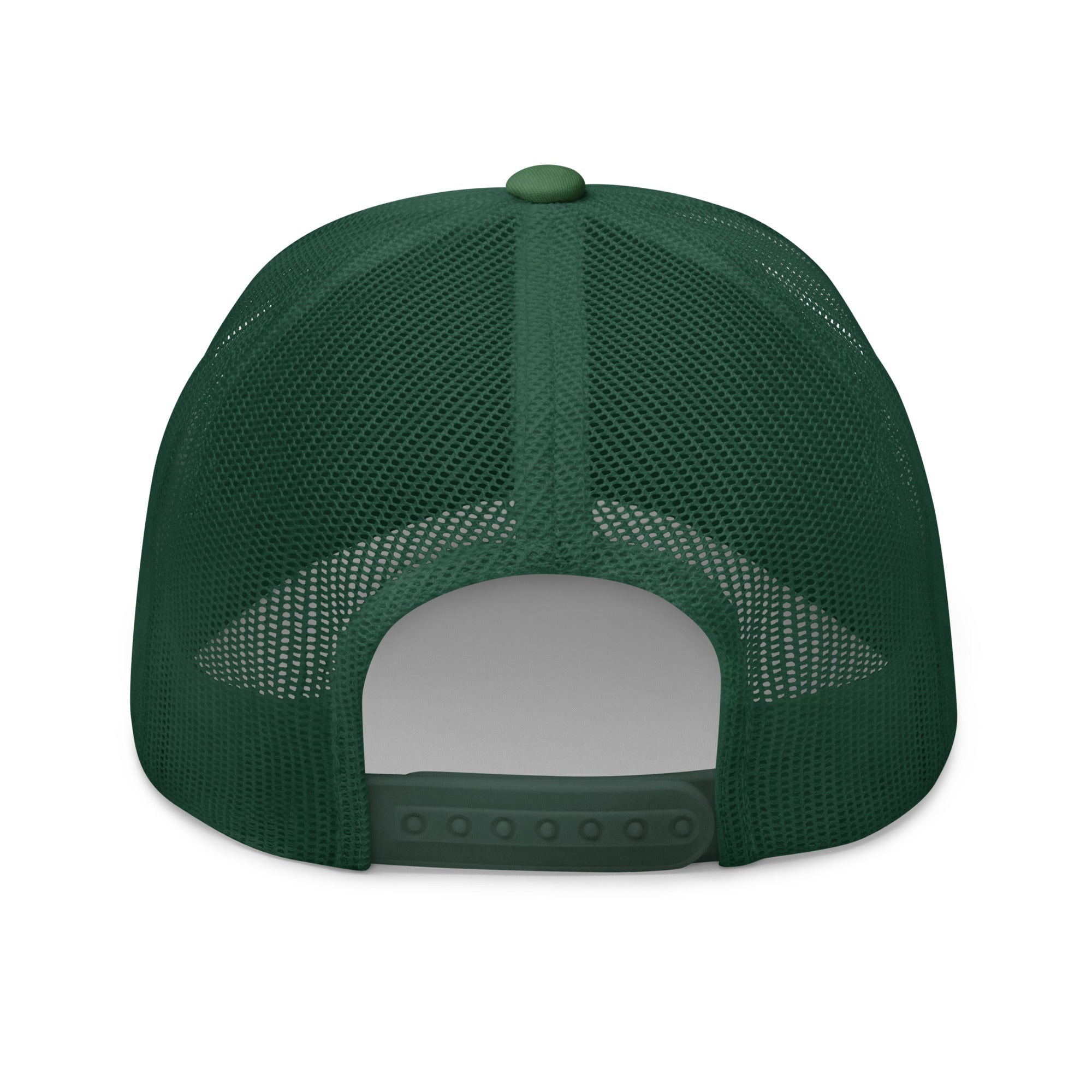 Green mesh cap on a white background
