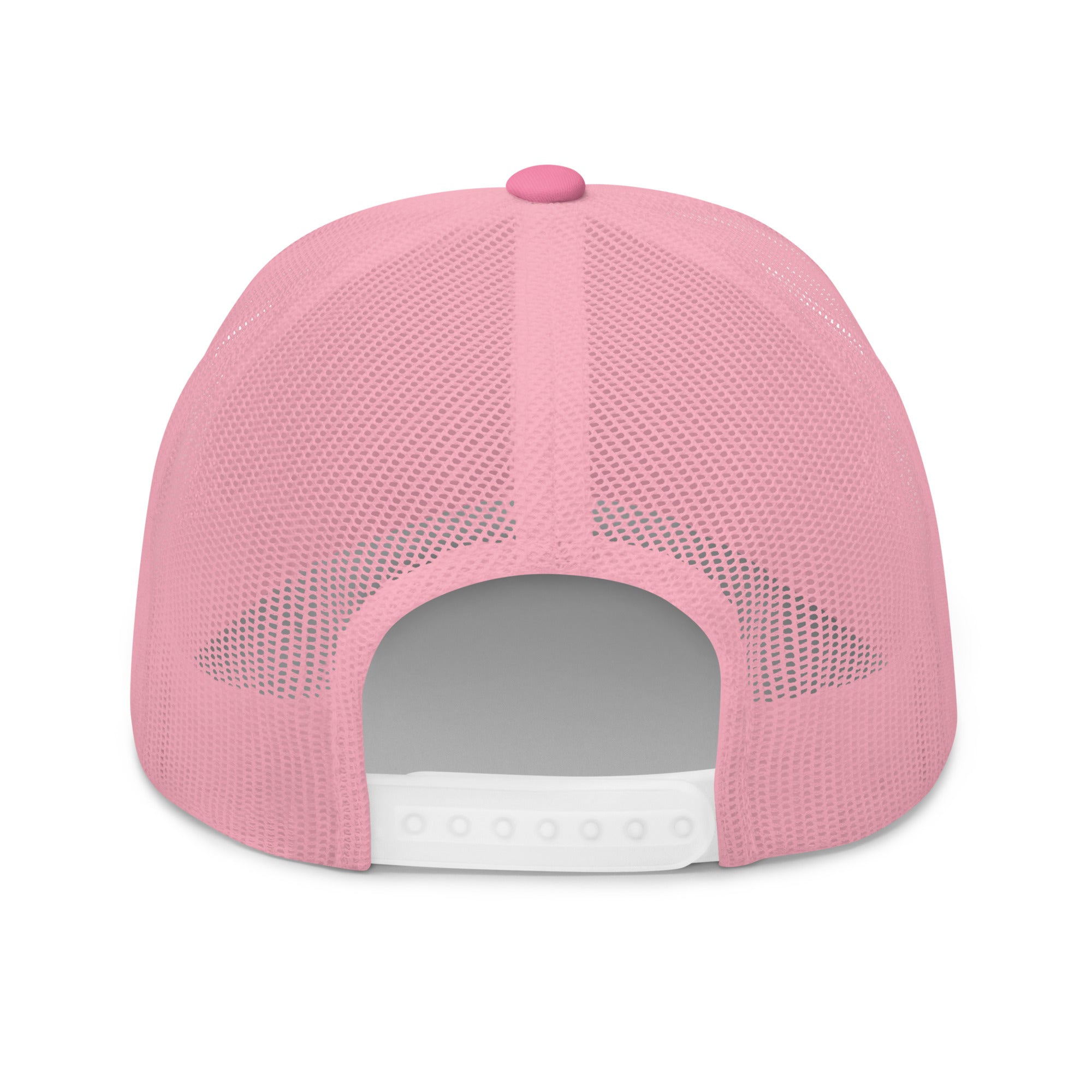 Pink mesh cap on a white background